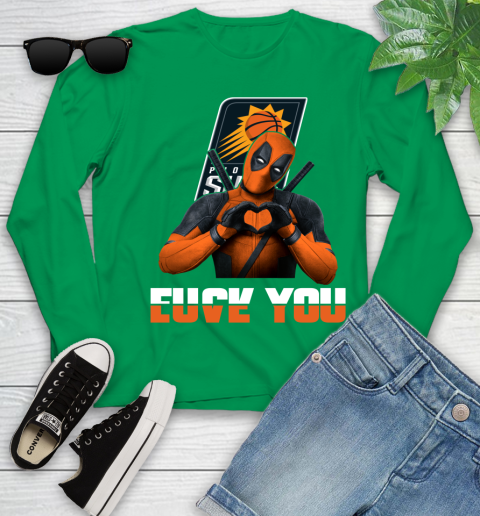 NBA Phoenix Suns Deadpool Love You Fuck You Basketball Sports Youth Long Sleeve 7
