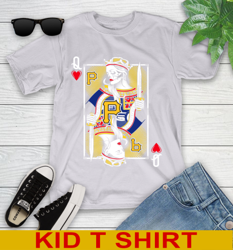MLB Baseball Pittsburgh Pirates The Queen Of Hearts Card Shirt Youth T-Shirt 4