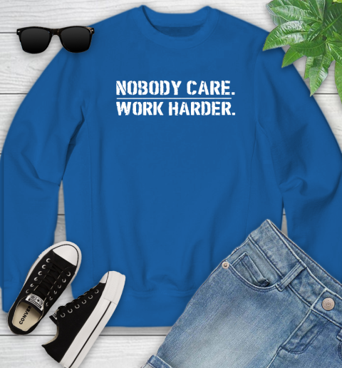 Lamar Jackson Nobody Cares Work Harder Youth Sweatshirt 7