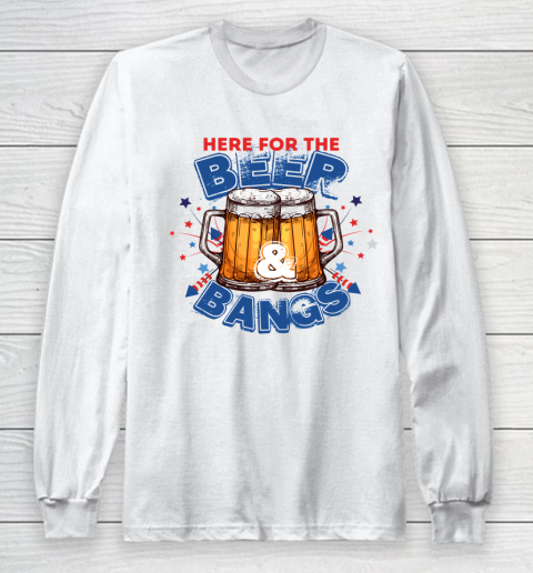 Beer Lover Funny Shirt Beer And Fireworks 4th July 2021 Funny Independence Day Quote Long Sleeve T-Shirt
