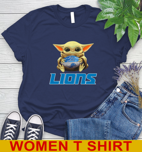 NFL Football Detroit Lions Baby Yoda Star Wars Shirt Women's T-Shirt 12