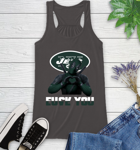 NHL New York Jets Deadpool Love You Fuck You Football Sports Racerback Tank 11