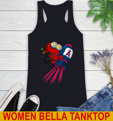 MLB Baseball Los Angeles Angels Deadpool Minion Marvel Shirt Racerback Tank 8