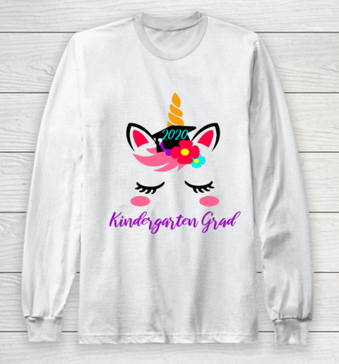 Kids Cute Kindergarten Graduate Grad 2020 Unicorn Gift for Girls Long Sleeve T-Shirt