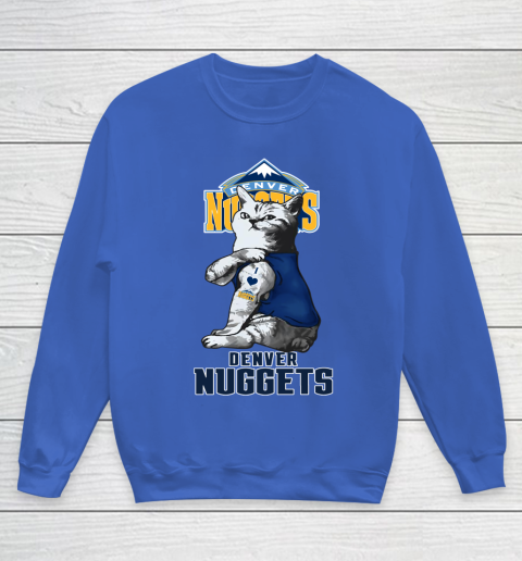 NBA Basketball My Cat Loves Denver Nuggets Youth Sweatshirt 6