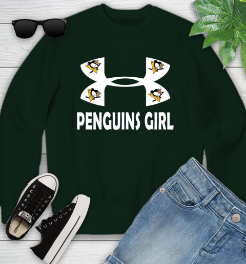 NHL Pittsburgh Penguins Girl Under Armour Hockey Sports Youth Sweatshirt 9