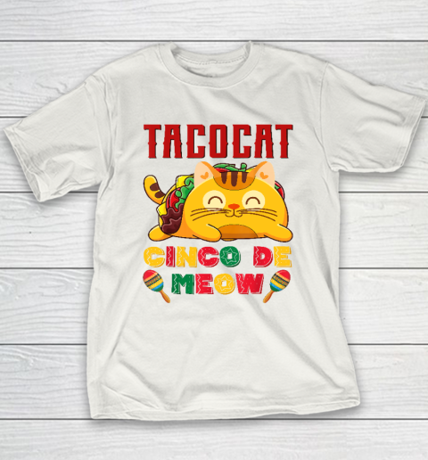 Cinco De Meow Taco Cat, Mexican Cinco De Mayo Cat Lovers Youth T-Shirt