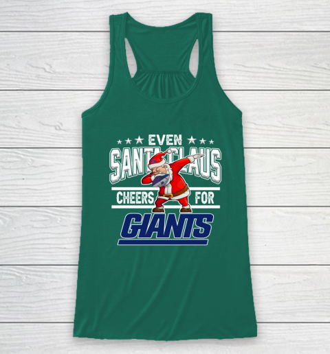 New York Giants Even Santa Claus Cheers For Christmas NFL Racerback Tank 5