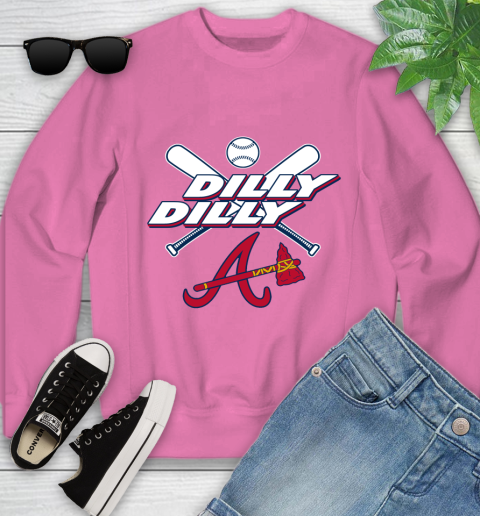 MLB Atlanta Braves Dilly Dilly Baseball Sports Youth Sweatshirt 7