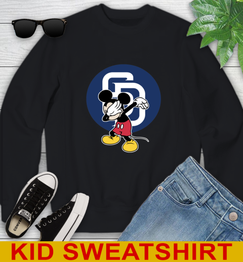 San Diego Padres MLB Baseball Dabbing Mickey Disney Sports Youth Sweatshirt 2