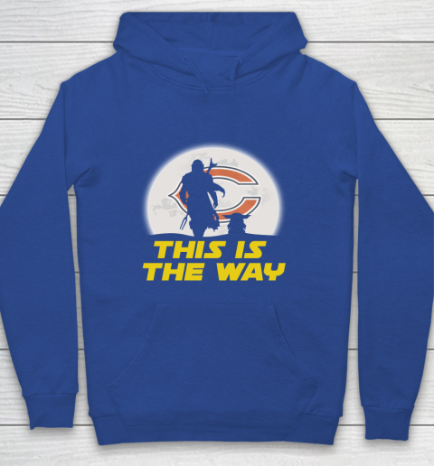Chicago Bears NFL Football Star Wars Yoda And Mandalorian This Is The Way Youth Hoodie 6