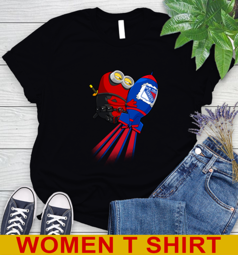 NHL Hockey New York Rangers Deadpool Minion Marvel Shirt Women's T-Shirt