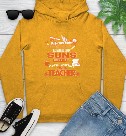 Phoenix Suns NBA I'm A Difference Making Student Caring Basketball Loving Kinda Teacher Youth Hoodie 2