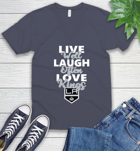 NHL Hockey Los Angeles Kings Live Well Laugh Often Love Shirt V-Neck T-Shirt 7