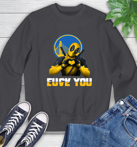 NBA Golden State Warriors Deadpool Love You Fuck You Basketball Sports Sweatshirt 6