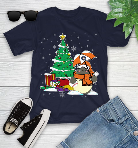 Houston Astros MLB Baseball Cute Tonari No Totoro Christmas Sports Youth T-Shirt 2