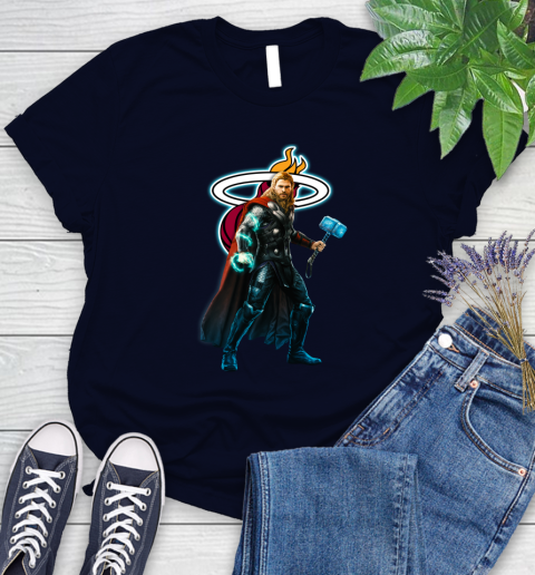 NBA Thor Avengers Endgame Basketball Miami Heat Women's T-Shirt 3