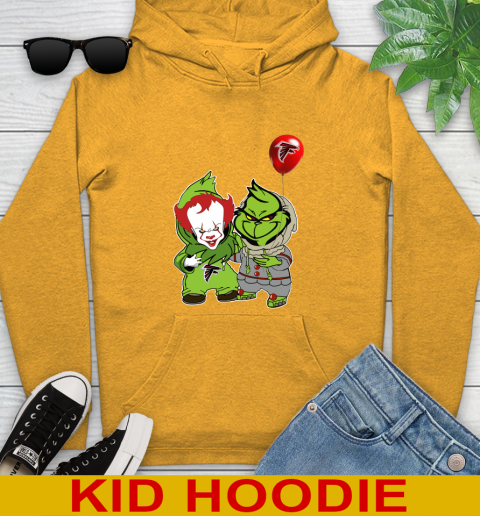 Atlanta Falcons Baby Pennywise Grinch Christmas NFL Football Youth Hoodie 3