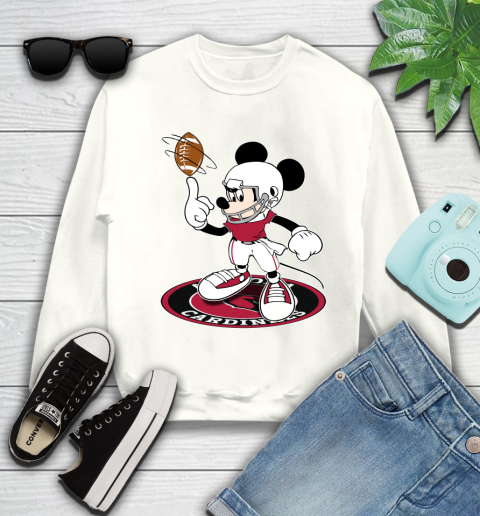 NFL Football Arizona Cardinals Cheerful Mickey Disney Shirt fish pond Youth Sweatshirt 2