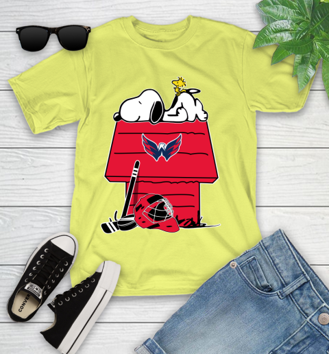 Washington Capitals NHL Hockey Snoopy Woodstock The Peanuts Movie Youth T-Shirt 8