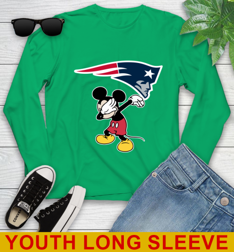 New England Patriots NFL Football Dabbing Mickey Disney Sports Youth Long Sleeve 7