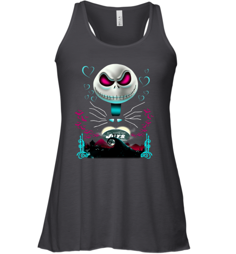 NFL New York Jets Jack Skellington Sally The Nightmare Before Christmas Football WUHDXrCuNJI flowy tank 32 95 151514 front black