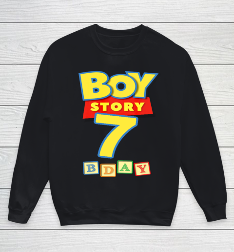 Toy Blocks Boy Story 7 Year Old Birthday Youth Sweatshirt