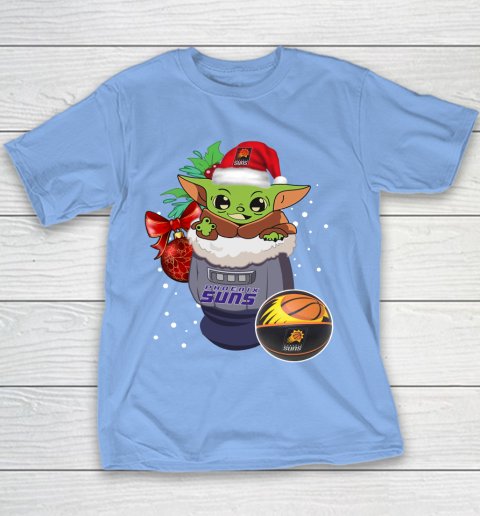 Phoenix Suns Christmas Baby Yoda Star Wars Funny Happy NBA Youth T-Shirt 10
