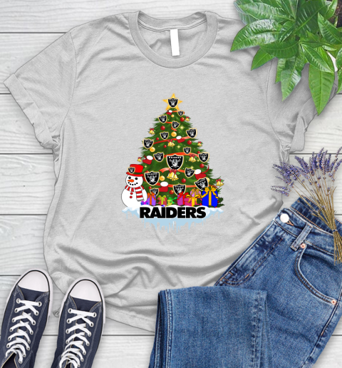 Oakland Raiders Merry Christmas NFL Football Sports Women's T-Shirt