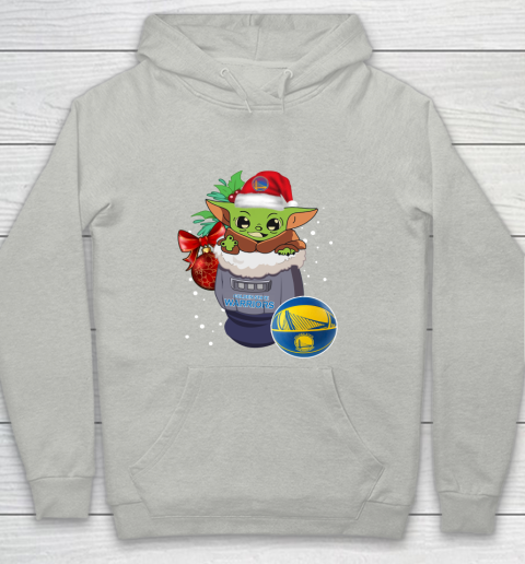 Golden State Warriors Christmas Baby Yoda Star Wars Funny Happy NBA Youth Hoodie 2