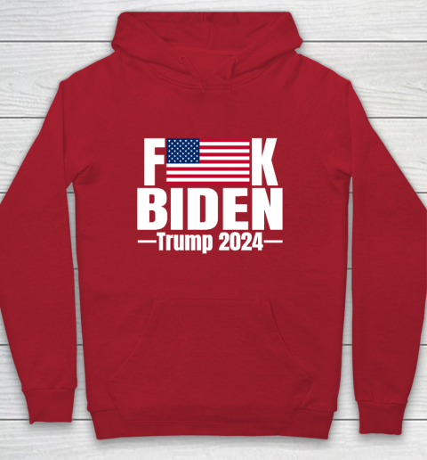 Fuck Biden American Flag Trump 2024 Youth Hoodie 7