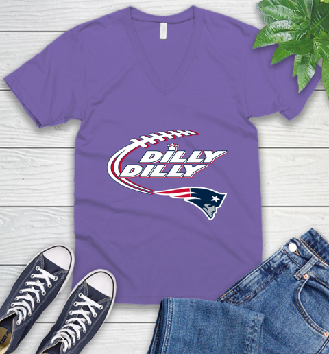 NFL New England Patriots Dilly Dilly Football Sports V-Neck T-Shirt 10