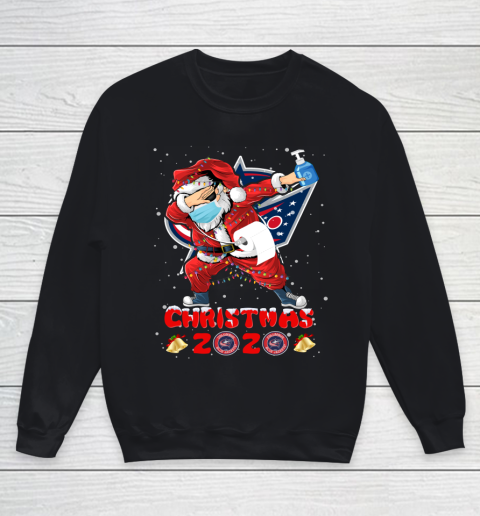 Columbus Blue Jackets Funny Santa Claus Dabbing Christmas 2020 NHL Youth Sweatshirt