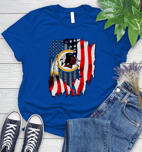 Washington Redskins NFL Football American Flag Women's T-Shirt 12