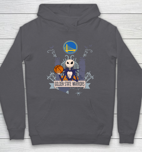 NBA Golden State Warriors Basketball Jack Skellington Halloween Hoodie 4
