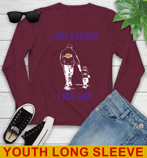 Los Angeles Lakers NBA Basketball Like Father Like Son Sports Youth Long Sleeve 6