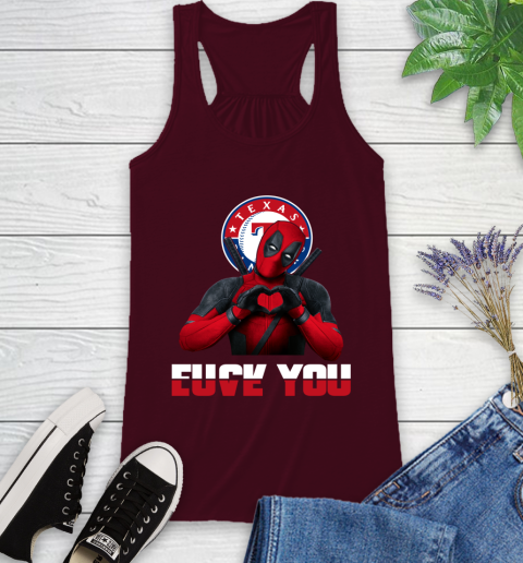 MLB Texas Rangers Deadpool Love You Fuck You Baseball Sports Racerback Tank 2