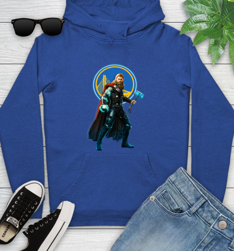 NBA Thor Avengers Endgame Basketball Golden State Warriors Youth Hoodie 9