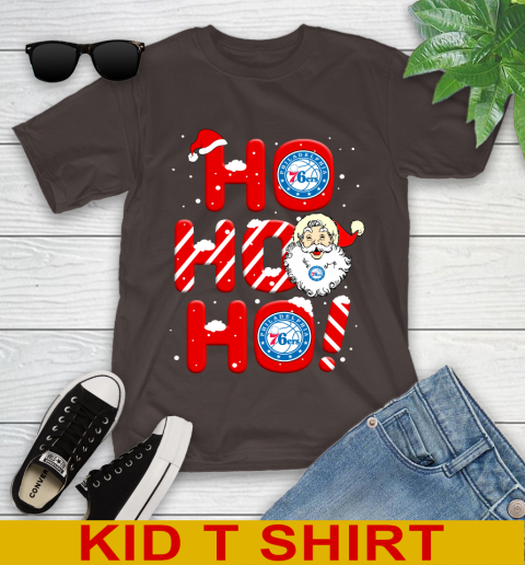 Philadelphia 76ers NBA Basketball Ho Ho Ho Santa Claus Merry Christmas Shirt Youth T-Shirt 6