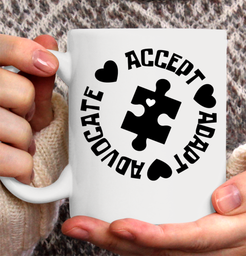 Autism Awareness T shirt Accept Adapt Advocate Essential Ceramic Mug 11oz