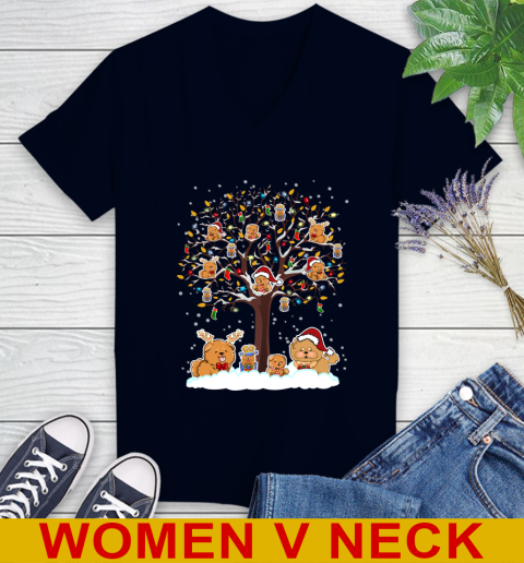 Chow Chow dog pet lover light christmas tree shirt 74