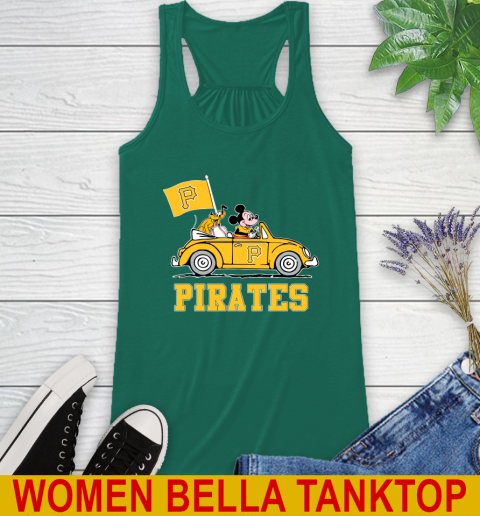 MLB Baseball Pittsburgh Pirates Pluto Mickey Driving Disney Shirt Racerback Tank 7