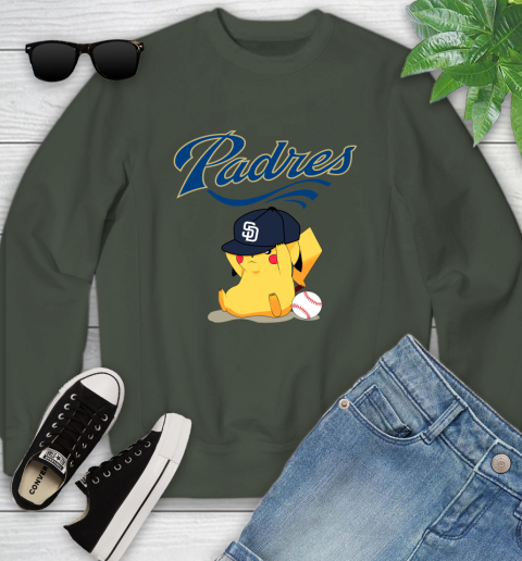 MLB Pikachu Baseball Sports San Diego Padres Youth Sweatshirt 10