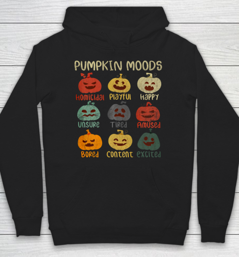 Halloween Pumpkins Emotions Funny Pumpkin Moods Hoodie