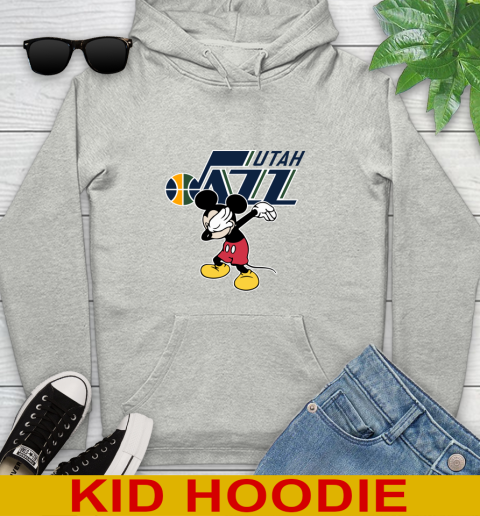 Utah Jazz NBA Basketball Dabbing Mickey Disney Sports Youth Hoodie