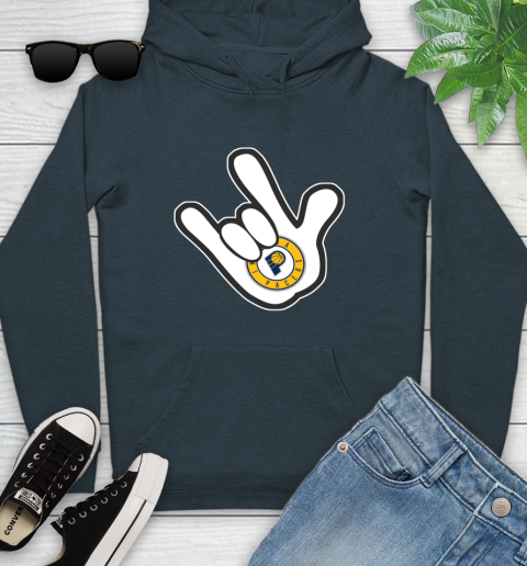 Indiana Pacers NBA Basketball Mickey Rock Hand Disney Youth Hoodie 8
