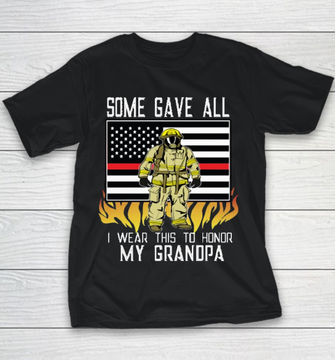 Thin Red Line Firefighter Grandpa Firemen Youth T-Shirt