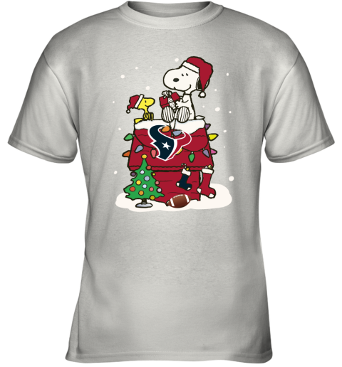 A Happy Christmas With Houston Texans Snoopy Youth T-Shirt