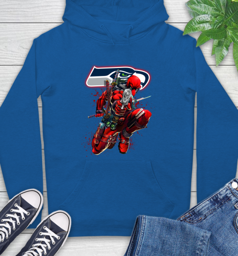 NFL Deadpool Marvel Comics Sports Football Seattle Seahawks Hoodie 9