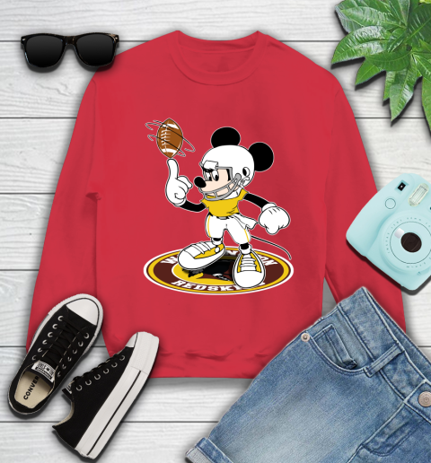 NFL Football Washington Redskins Cheerful Mickey Disney Shirt Youth Sweatshirt 8